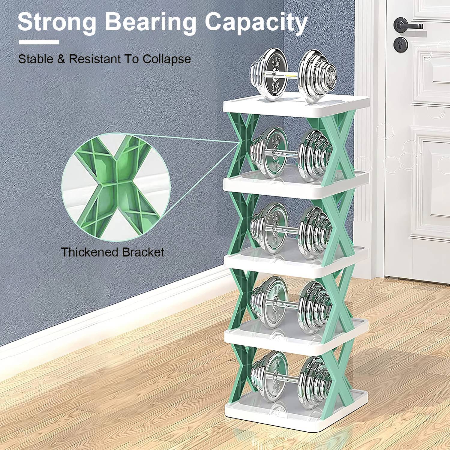 1Pc 9Tier Narrow Entryway Shoe Rack Plastic Vertical Shoe Organizer Space Saving Free Standing Shoes Storage Shelf Closet Hallway - Image 3